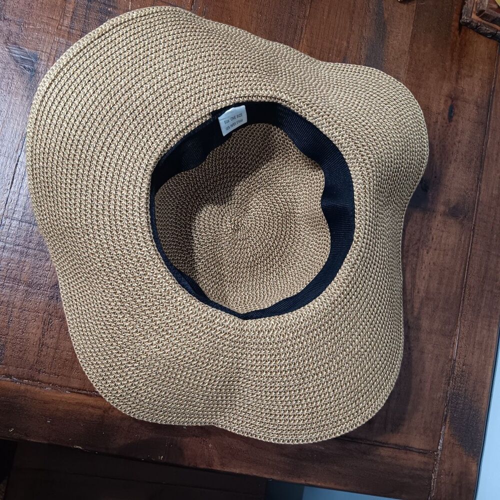Tan Wide Brim Sun Hat - Picture 4 of 4